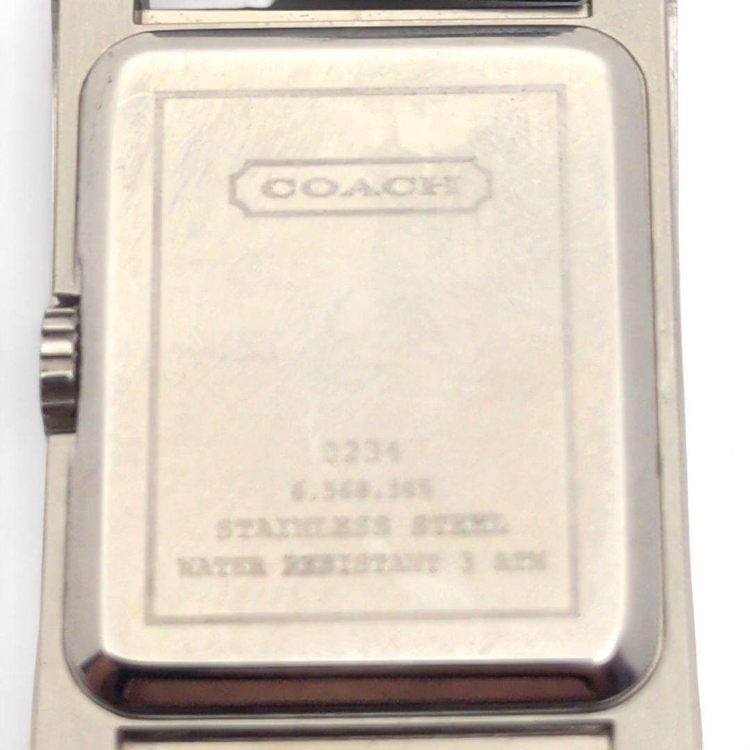 Coach Tank Rectangular Watch Silver Dial Black Le… - image 9