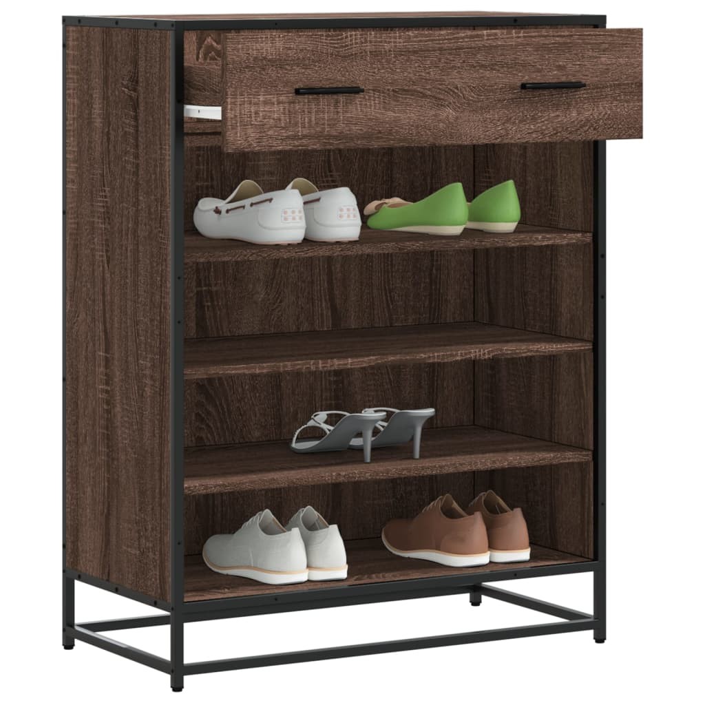 Scarpiera Industriale Rovere Marrone 75cm - Organizzatore Scarpe Legno