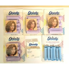 Vintage Goody Perm Rod Curlers Curl Papers Lot 1991 Lavender Blue 6pc Set