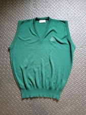 Vintage Izod Golf Sweater Vest, V-Neck, Green, Made in USA, XL, Soft, Used