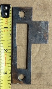 Antique Vtg 3 1/4” Door Strike Striker Plate Keeper Catch, Art Deco Style