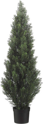 4ft UV Rated Outdoor Artificial Cedar Topiary Tree in Pot by Company Inc