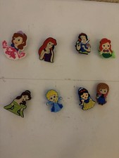 8PCS Disney Princess Plastic Multicolor Shoe Charms Ariel Snow White Cinderella