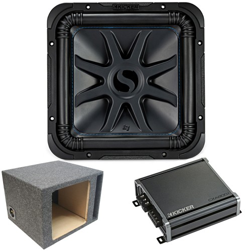 Loaded Kicker 44L7S124 Car Audio Solo-Baric 12" Sub Box and CXA800.1 Amp Bundle