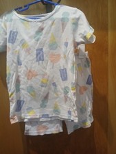 GIRLS SIZE 10 CARTER'S 2 PIECE SHORT PAJAMA SET ICE CREAM THEMED