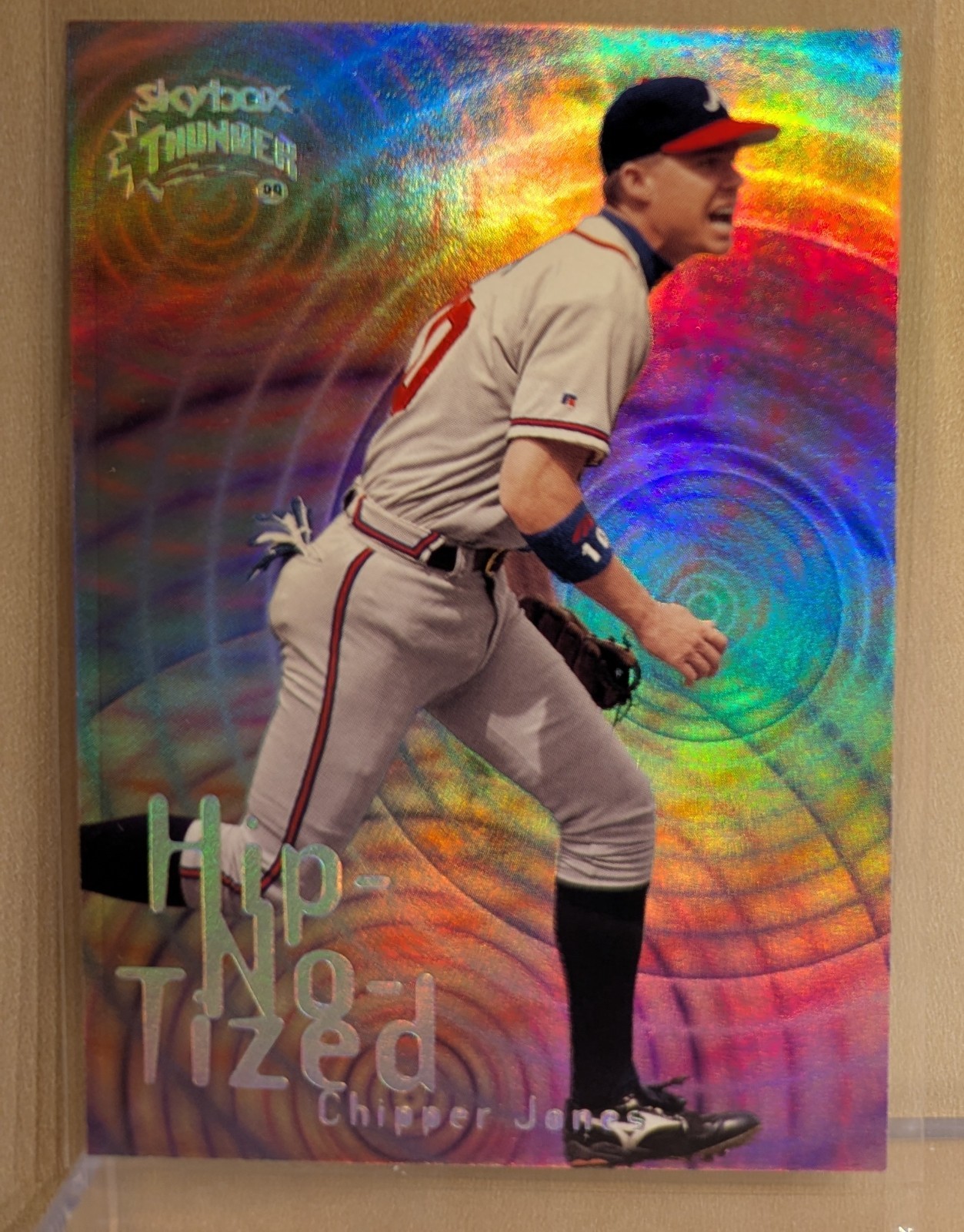 1999 Skybox Thunder HIP-NO-TIZED #7 Chipper Jones Braves Refractor RARE INSERT