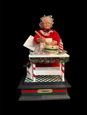 Vintage Holiday Creations Musical Mrs Claus Baking Cookies 1993 Noel Works