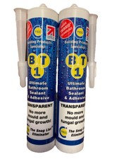 BT1 Ultimate Clear Translucent Bathroom Sealant & Adhesive X 2 290ml Fresh Stock