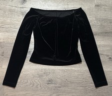 Vintage Y2K Scott McClintock S Black Velvet Off Shoulder Top Jessica