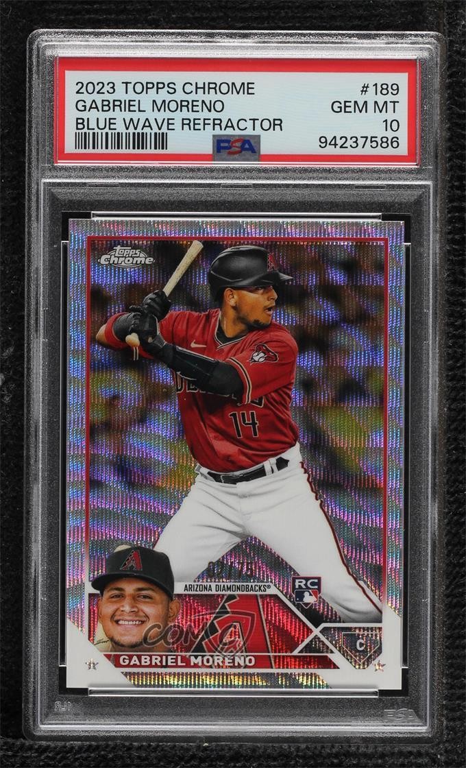 2023 Topps Chrome Blue Wave Refractor 2/75 Gabriel Moreno #189 PSA 10 GEM MT 8uc