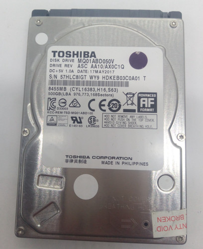 TOSHIBA**MQ01ABD050V** 500GB*** SATA HDD Notebook 2,5'' ZOLL#NFP1979