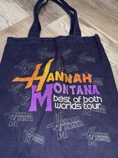 Vintage Y2K Hannah Montana Best of Both Worlds Tour Disney Tote Bag Navy