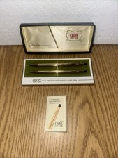 Vintage Cross 6601 12Kt Gold Ball Pen and Pencil Set W/case And Manual