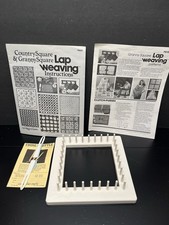 VTG Love & Money Crafts 8” Square Lap Loom w Tying Shuttle Instructions Patterns