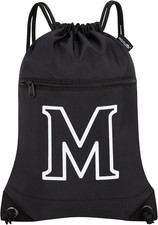 Drawstring Bags Initial Backpack Sackpack Cinch Bags for Sports, Gym, Travel, Be
