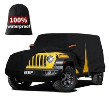For Jeep Wrangler 2006-2024 Waterproof Car Cover All Weather 6 Layers Door Zippe