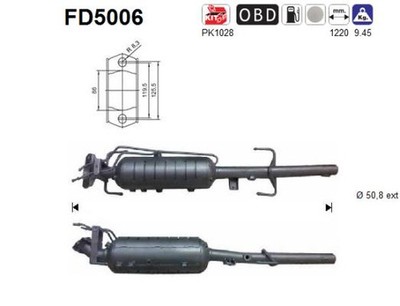 FD5006 AS CATALYST Ruß-/Partikelfilter, Abgasanlage für MAZDA