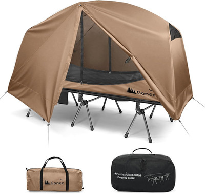 Camping Tent Cot for Adults, 1-Person Off-Ground Folding Portable Easy Set-Up Te