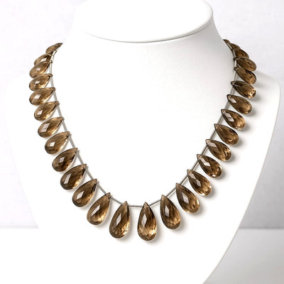 Natural Quartz/AAA/6-8mm/Smoky Brown/16-14in./255ct/Micro-Faceted/Gemstone beads