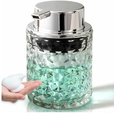 Foaming Hand Soap Dispenser,Refillable Clear Glass Pump Bottles for Liquid,Clear