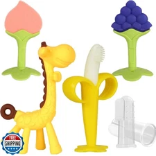 Haili XMGQ Baby Teething Toys 3-6 Months, Silicone Baby Teether Freezer BPA F