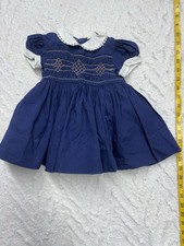 Girl s Vintage Navy Hand Smocked Dress Size 2T