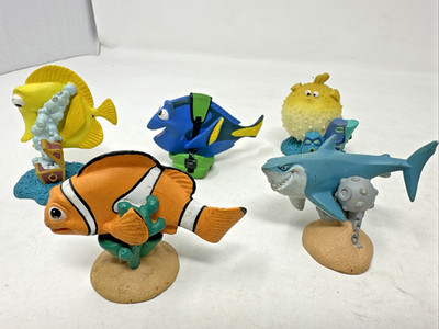 Finding Nemo PVC Figurine Set Disney Figures Lot x 5 Toys Vtg Cake Toppers READ
