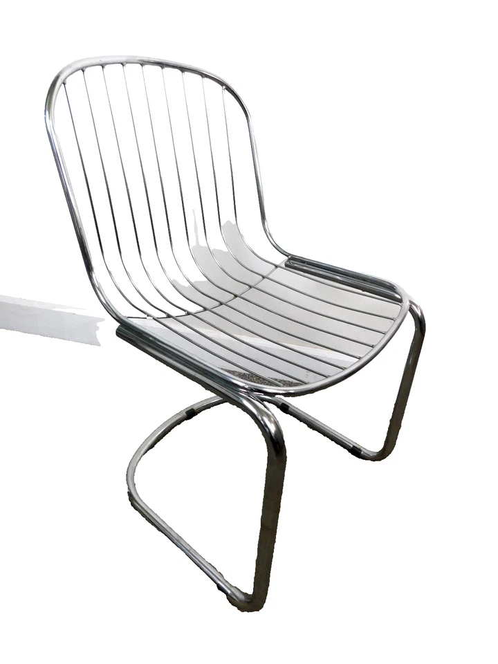 Пара стульев полностью хромированные середины века современные ретро планки трубчатые 1970-е - Изображение 3 из 4