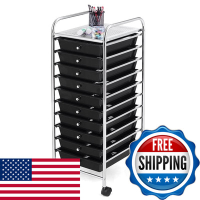 Outdoor Basic Homgx 10 Drawer Storage Organizer Cart 10 Tiers Multicolor