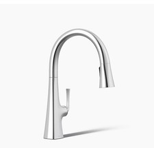 Kohler Graze 22062-CP Pull-Down High Arc Deck Mount Faucet Polished Chrome