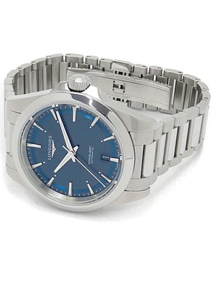 LONGINES WATCH CONQUEST L3.720.4.92.6 AUTOMATIC DATE BLUE SEE-THROUGH BACK MEN'S