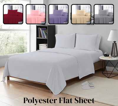 Flachbettlaken Bettwäsche Mikrofaser Polyester Single Double King Super King Size