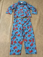Vintage Clifford The Big Red Dog 2 PC Pajamas Set Kids 4T Wormser Construction