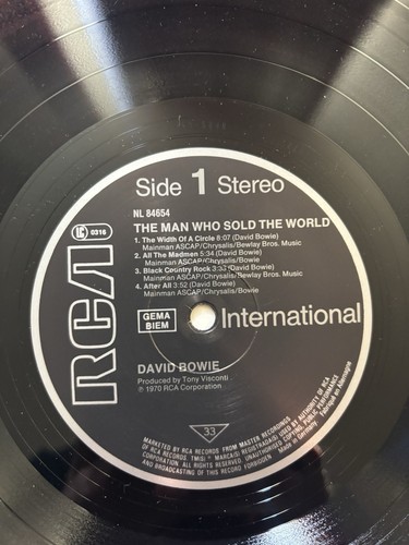 David Bowie - The Man Who Sold The World Vinyl RCA NL 84654. 1970 - Picture 5 of 7