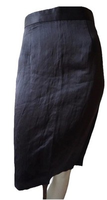 NWT Mauro Grifoni Black 100% Silk Pencil Skirt IT40 US4 Italy Classic