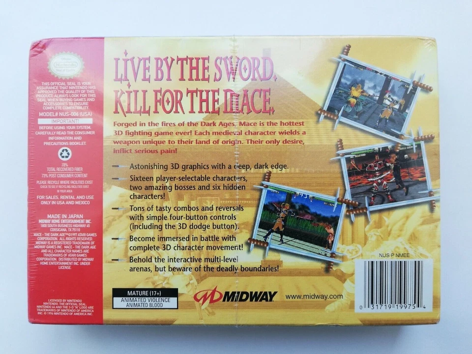 Nintendo 64 N64 NTSC-U Mace: the Dark Age USA Nuovo Sigillato - Immagine 4 di 4
