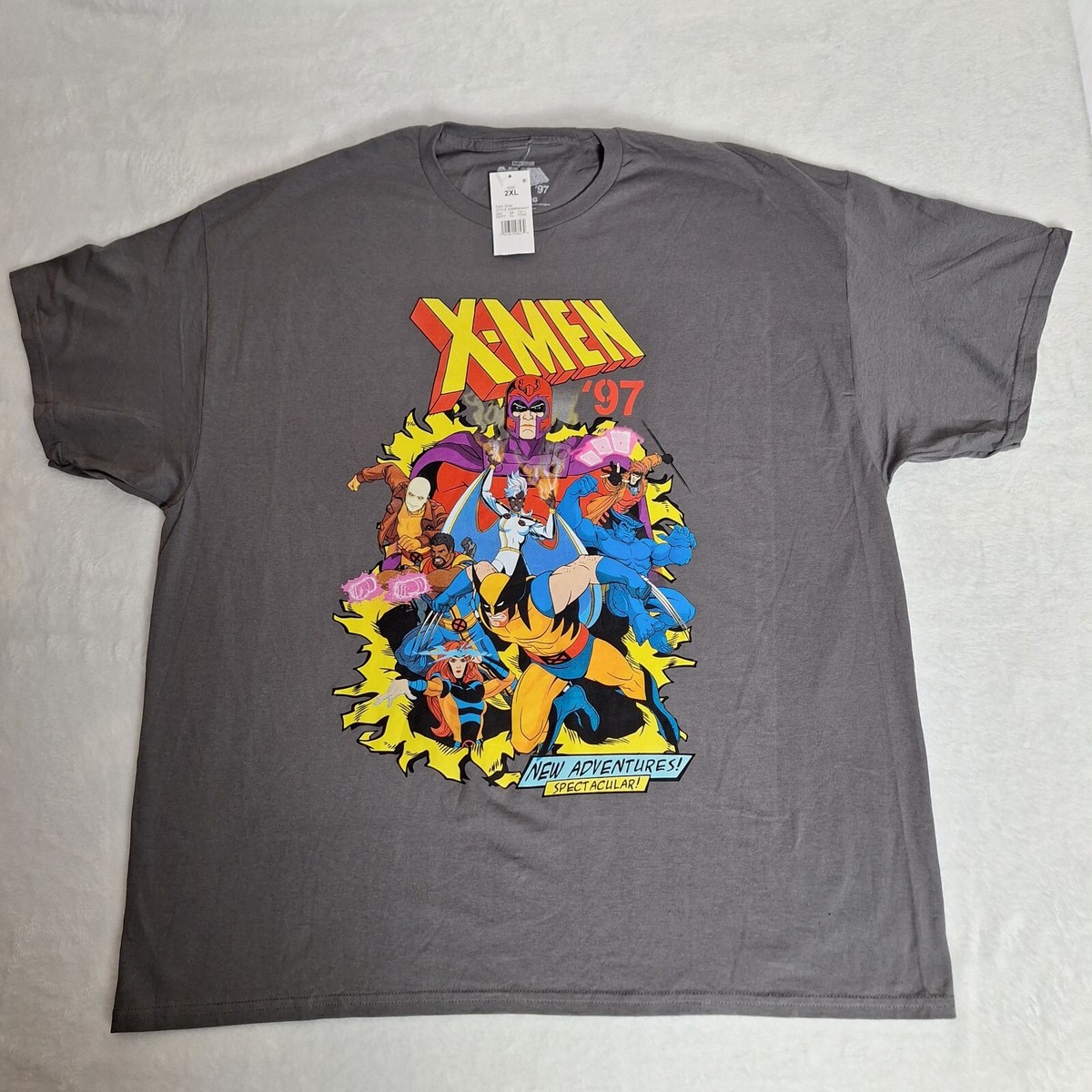 X-MEN Tシャツ、メモ帳 X-Men '97 Dark Gray T-Shirt Marvel Studios Comics Size 2XL - New