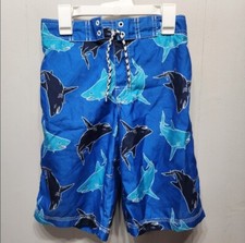 Gymboree Swim Trunks Large 10 - 12 Shark Beach Board Shorts Surf Boards B784