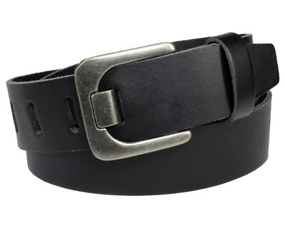 Gürtel 100 % Echt Leder schwarz Jeansgürtel 4cm Herren Damen Vascavi Ledergürtel