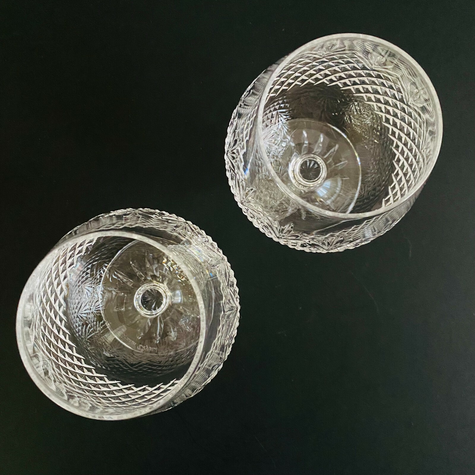 Shannon Crystal Cognac Class Brandy Snifter Cut Pineapple Pattern Set