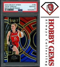 JULIE VANLOO PSA 10 2024 Panini Select Premier Level Red & Blue Prizm #160 /399