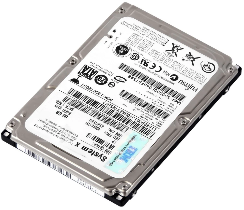Hard Drive IBM 43W6176 43W7660 MHW2060BH 60GB 5400U/Min 8MB SATA 2.5 " Inch - Image 2 of 3
