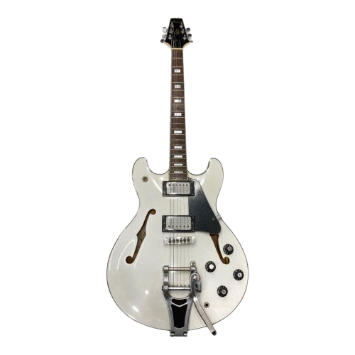 Aria Pro II TA62T Semi-Acoustic Guitar White Used From Japan 11N