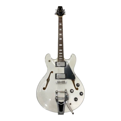 Aria Pro II TA62T Semi-Acoustic Guitar White Used From Japan 11N