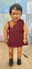 Painted Celluloid Doll, Jointed w Molded Hair, Vintage, 4.5" Unmarked