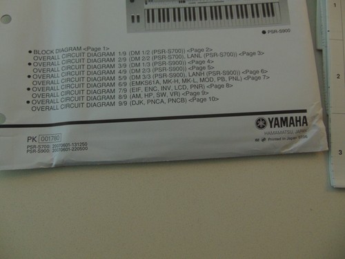 Yamaha Portatone PSR-S700 PSR-S900 Keyboard Overall Circuit Diagram Schematics - Picture 2 of 2