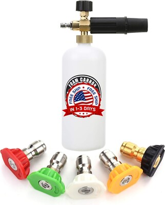 Cañón de espuma con conector rápido de 1/4 Inch, 1 litro, 5 puntas Nuevo