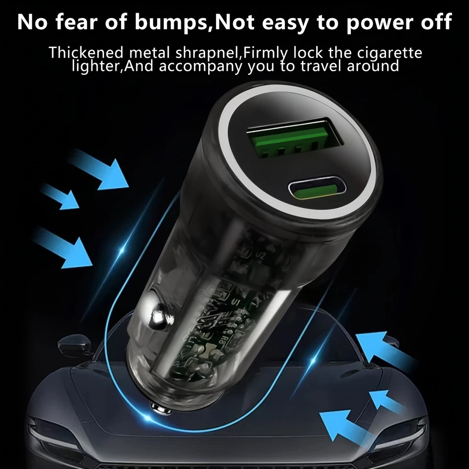 30W Fast Charge USB PD Type-C Car Charger Adapter For iPhone 15 14 13 12 Pro Max - Image 3 of 4