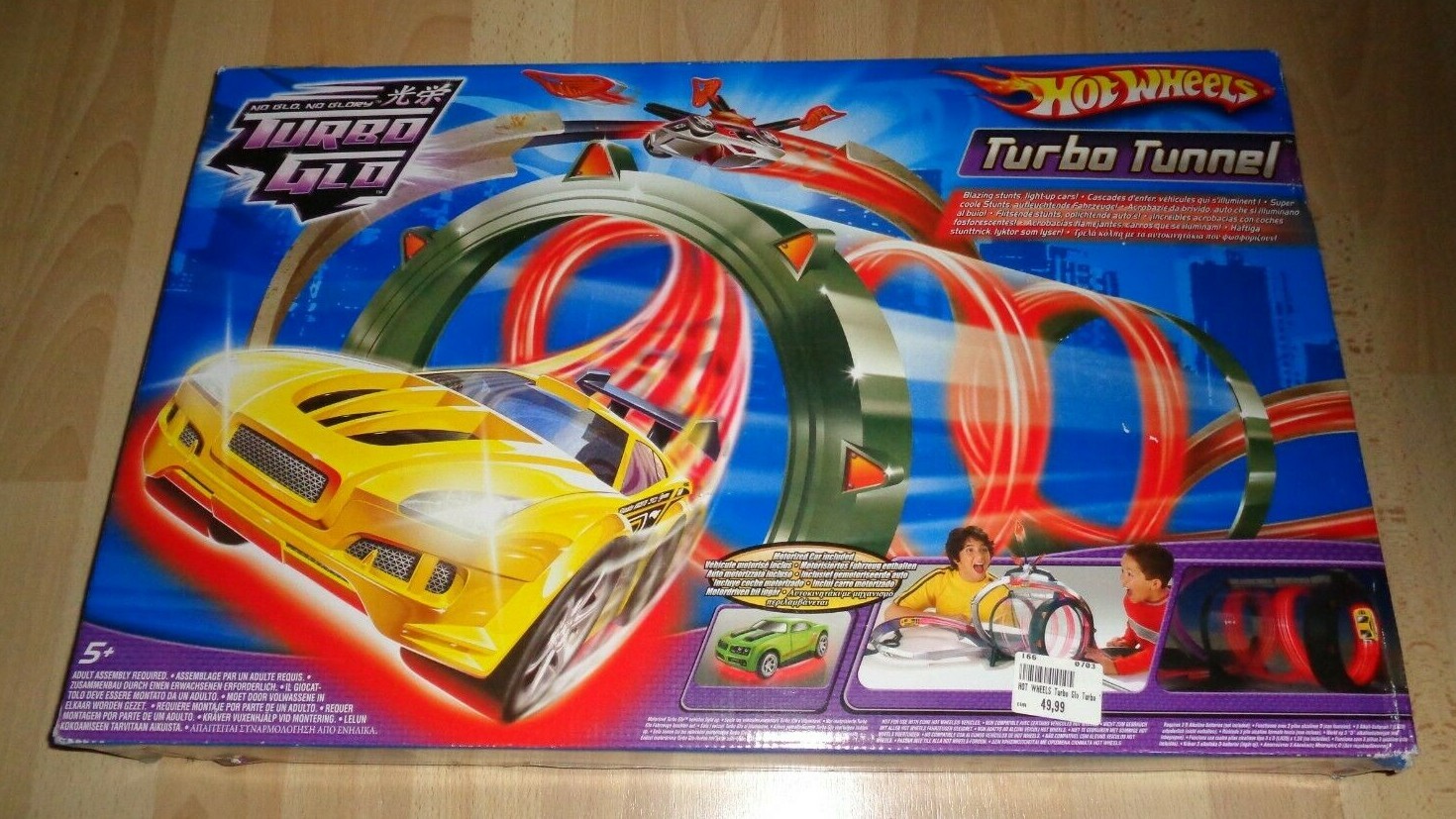 Hot Wheels Electronic Turbo Glow Turbo Tunnel Race Track Set,NEU