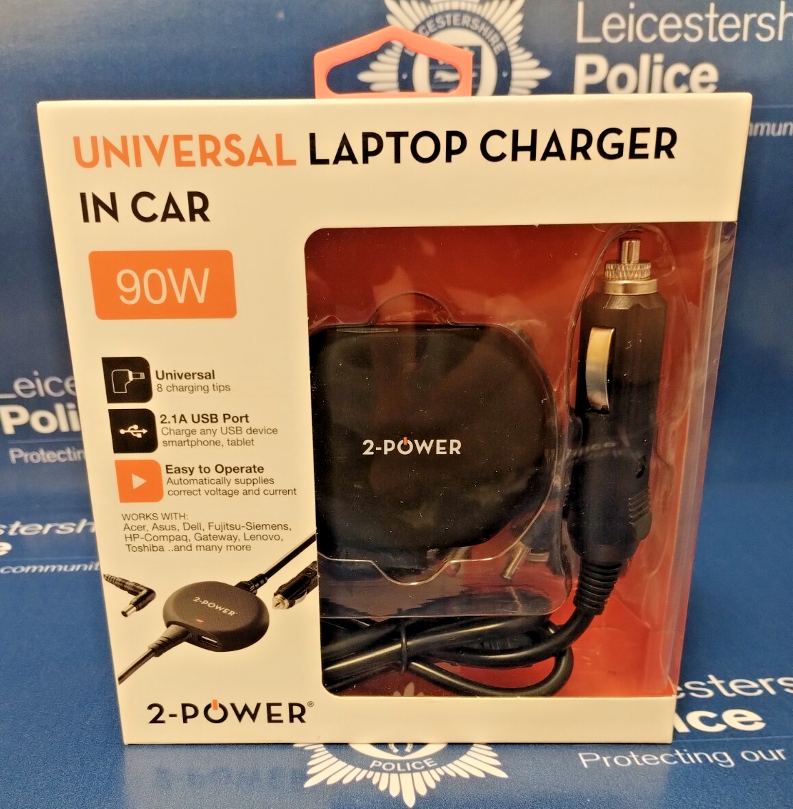 2 Power 90w Laptop Car Charger with USB Extra port Universal Car Charging